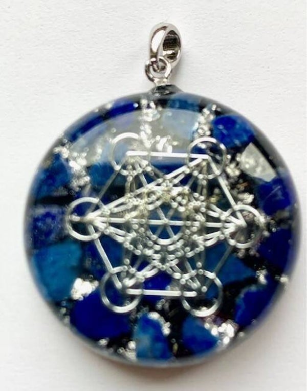 Orgonite Hanger Small Lapis Lazuli, Metatron, Shungite, Herkimerdiamant, Zilver #15