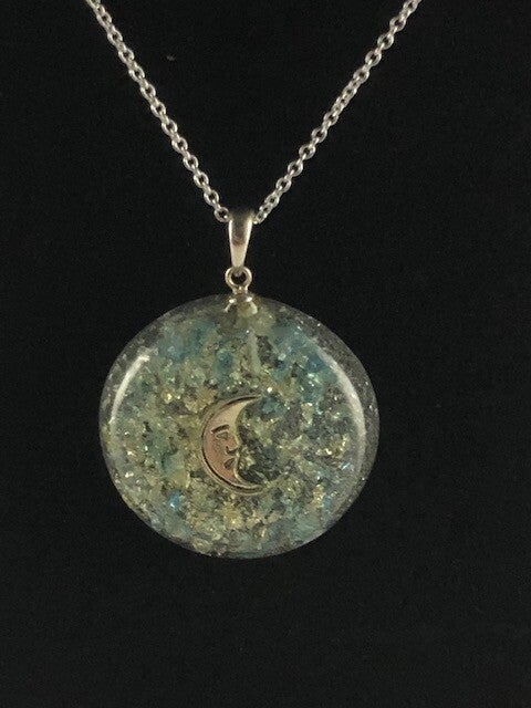 Orgonite Kinderhanger Maan Apatiet Blauw