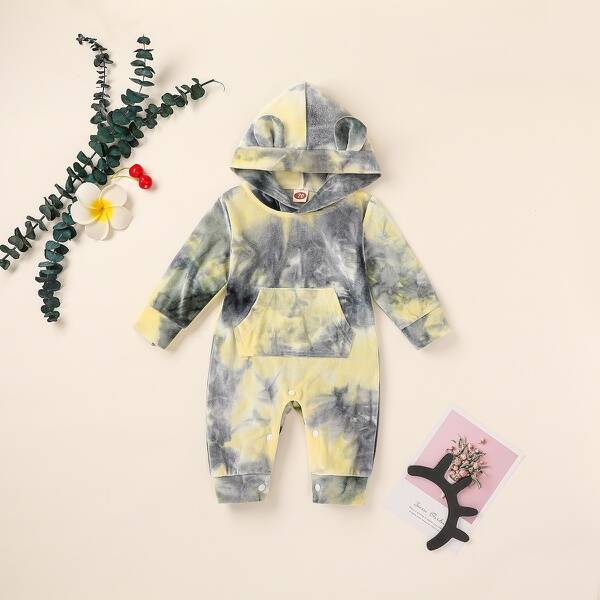 Tie -dye Hooded jumpsuit