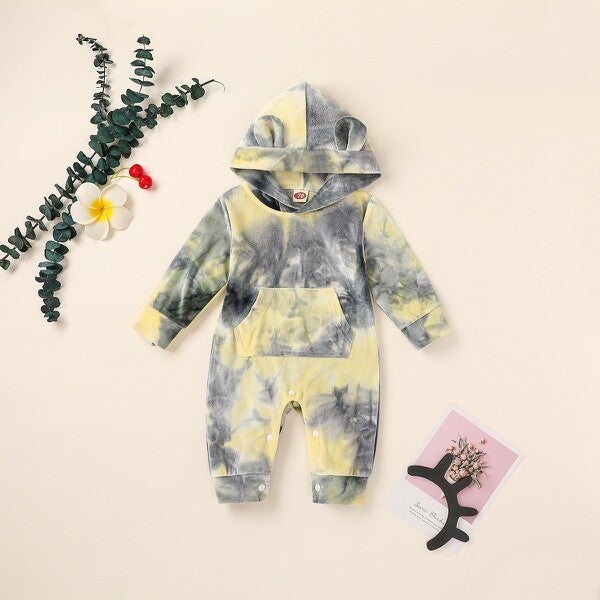 Tie -dye Hooded jumpsuit