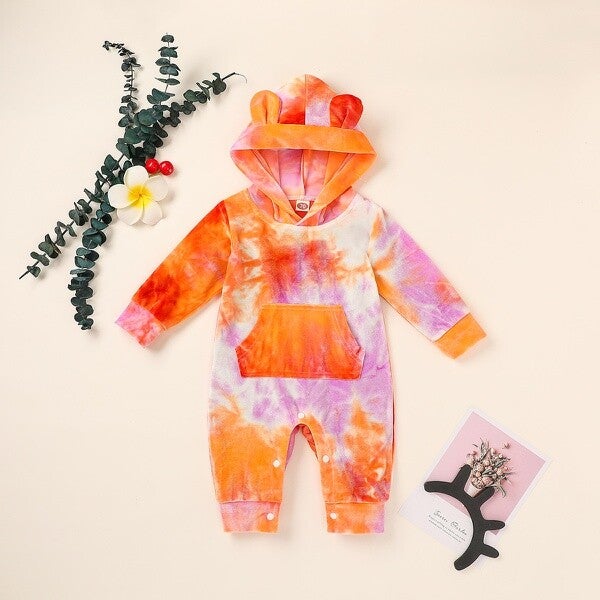 Tie-dye Hooded jumpsuit