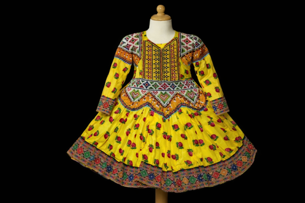 Afghansk barnesett – Kjole med Matchende bukse