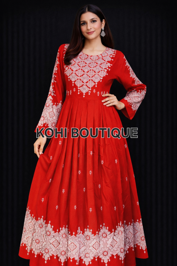 Afghansk kjole – maskinbroderi