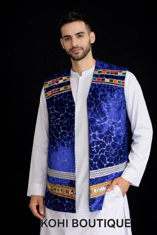 Afghansk brodert Herrevest