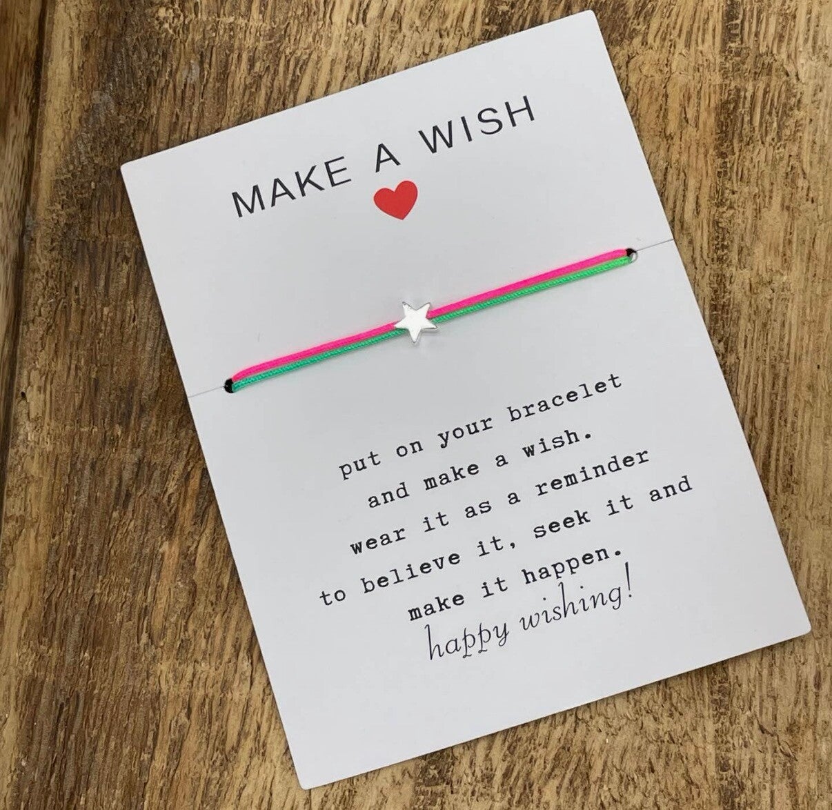 Make a Wish  Star Lucky Charm armband zilver