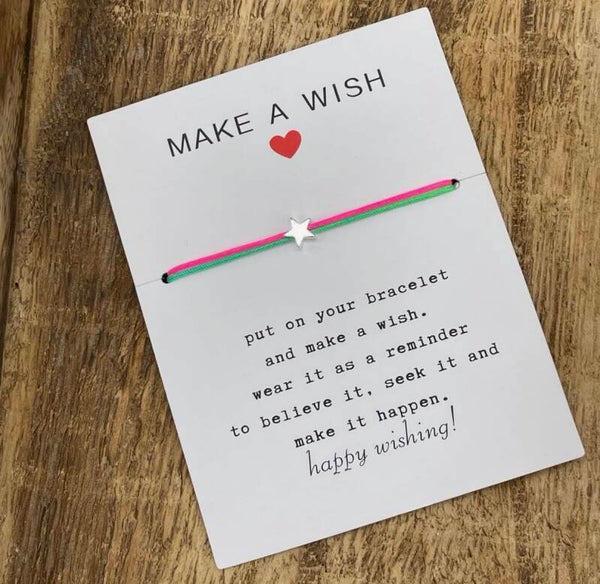 Make a Wish  Star Lucky Charm armband zilver
