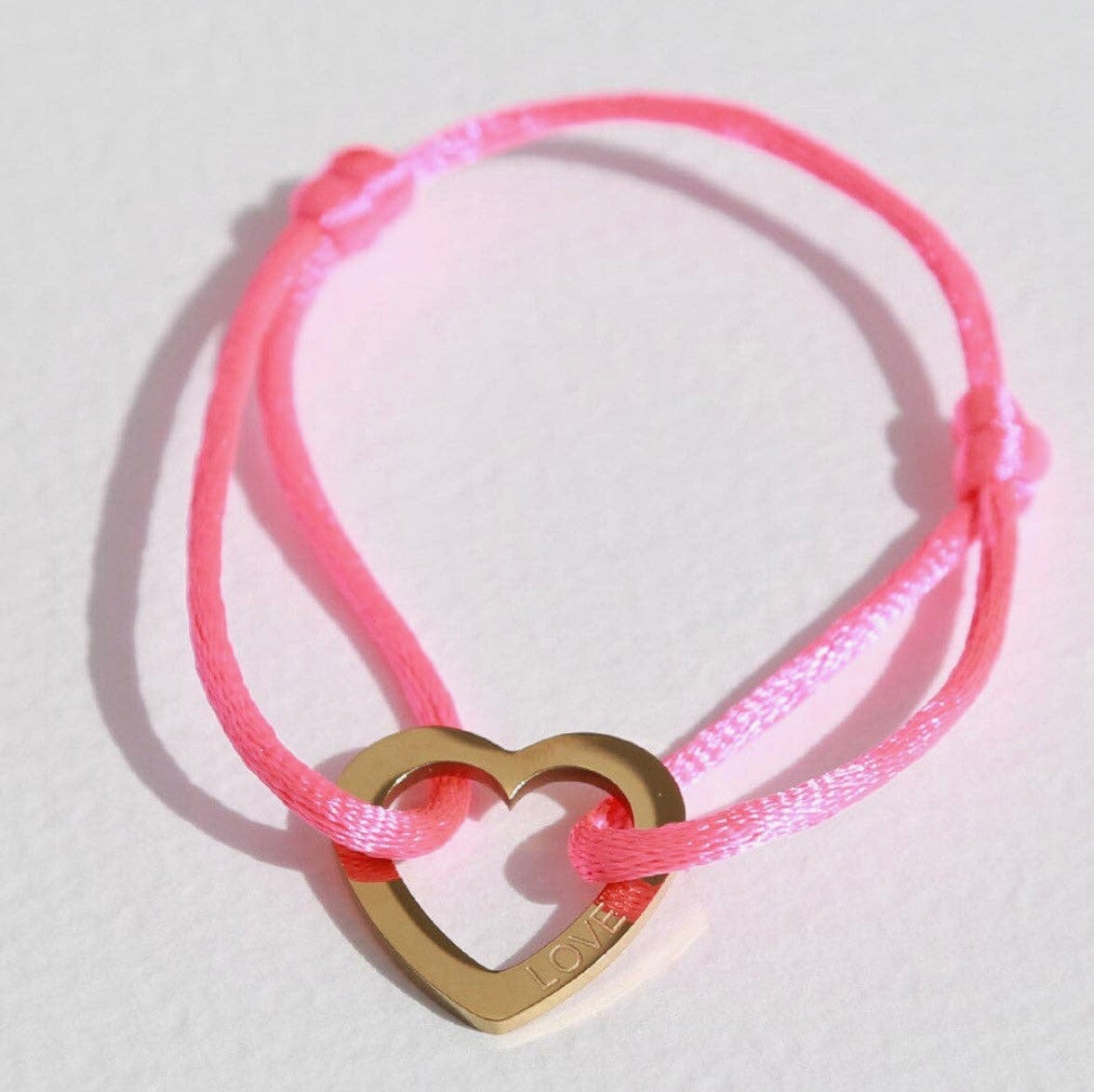 Armband Zoete liefde neonroze