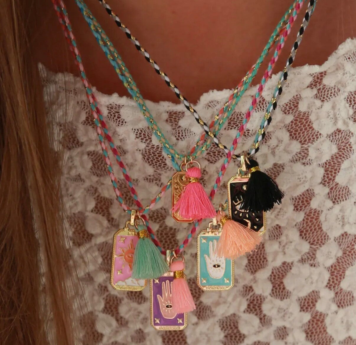 Gypsy ketting met turquoise gelukshanger