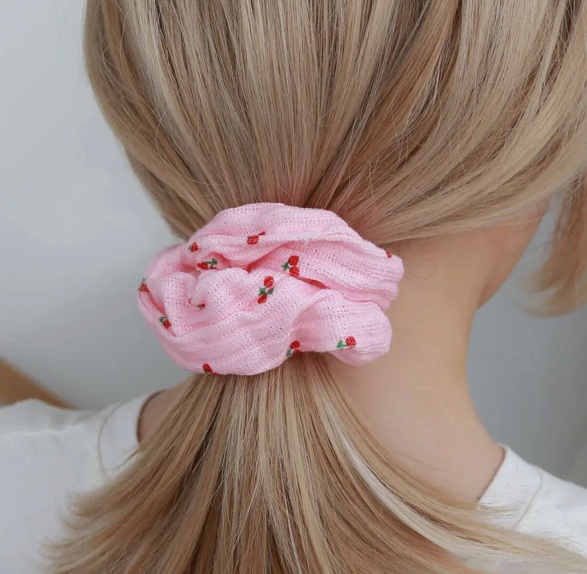 Scrunchie kersenprint