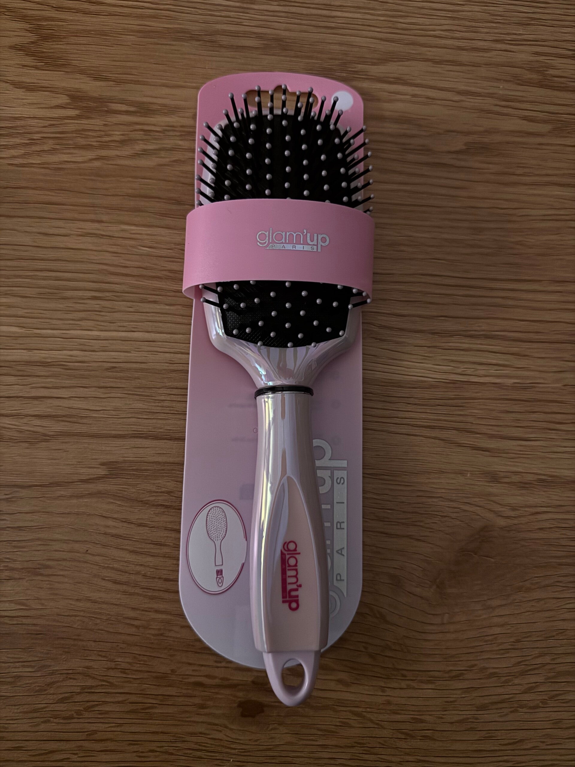 Brosse rectangulaire irisée avec embout nettoyant