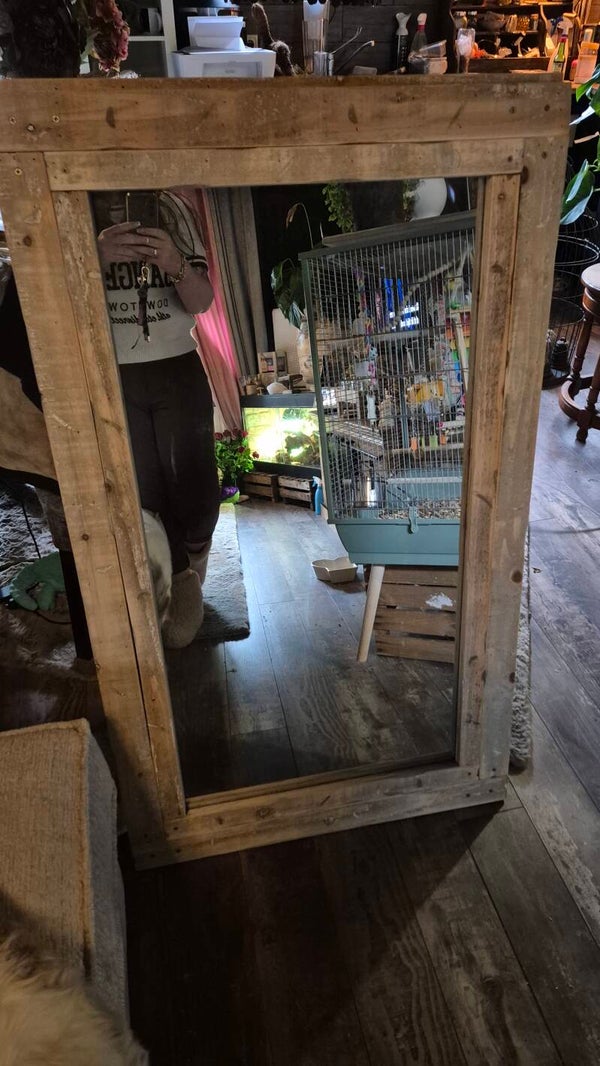 DM Spiegel met houten lijst 120x70cm