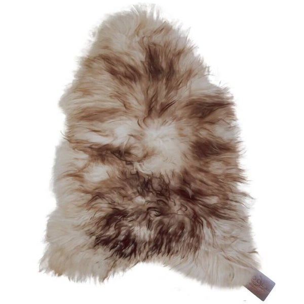 Woool schapenvacht bruin/wit