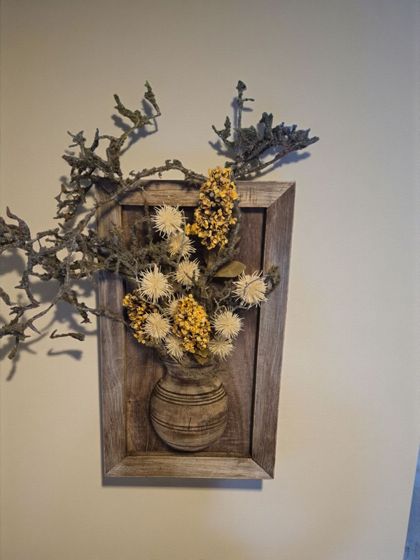 Schilderij witte distel