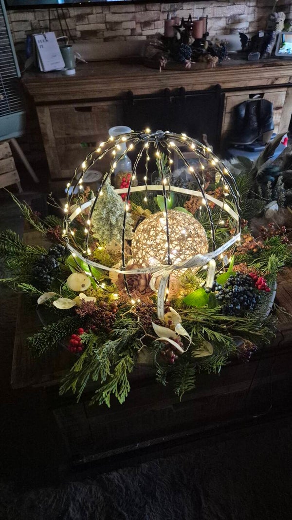 Tafelstuk kerst met bessen