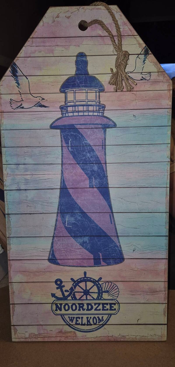 Tekstbord pastel noordzee welkom