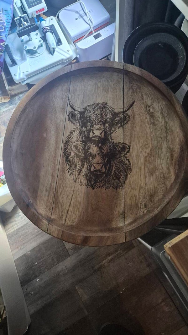 Dienblad rond 50cm met gravure