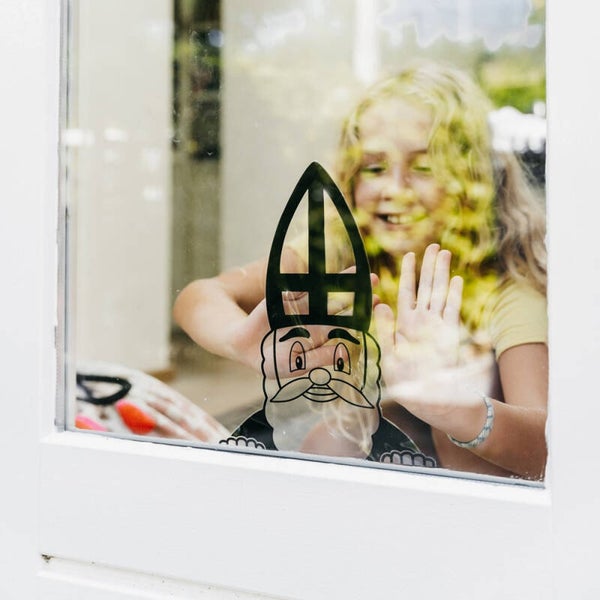 Raamsticker gluur sint