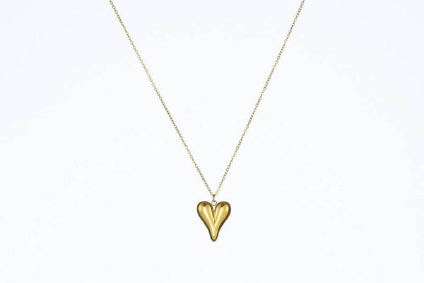 Ketting groot hart stainless steel