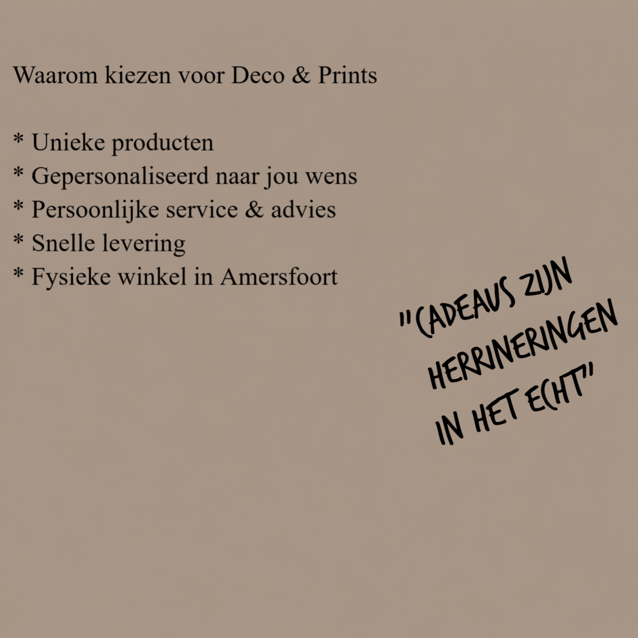 wat deco & prints bijzonder maakt, waarom kiezen voor deco & prints