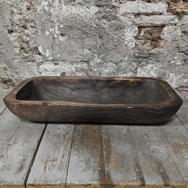 Sale! Wood schaal ovaal 62x26x11cm (19507)