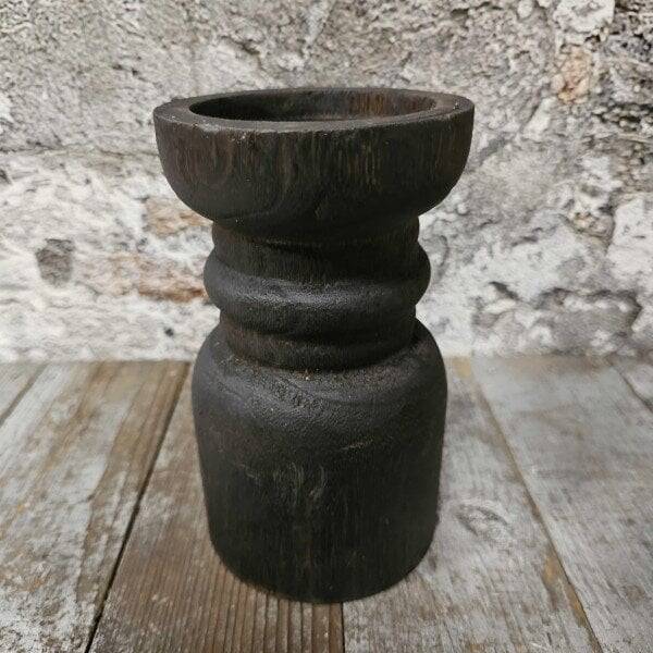 Sale! Wood kandelaar D11xH19.5cm (19512)