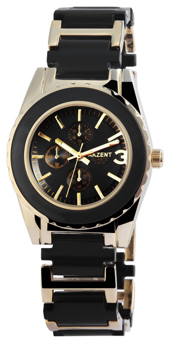 Apart rvs horloge  Goud met zwart