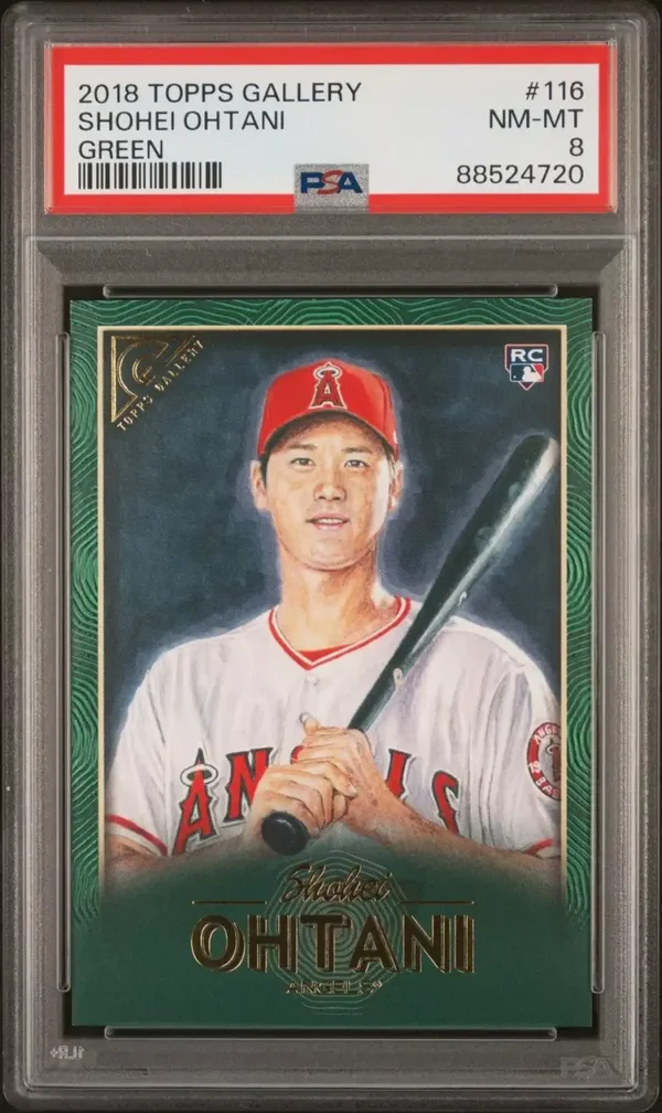 2018 Gallery Shohei Ohtani Green /99 Rookie #116 PSA 8