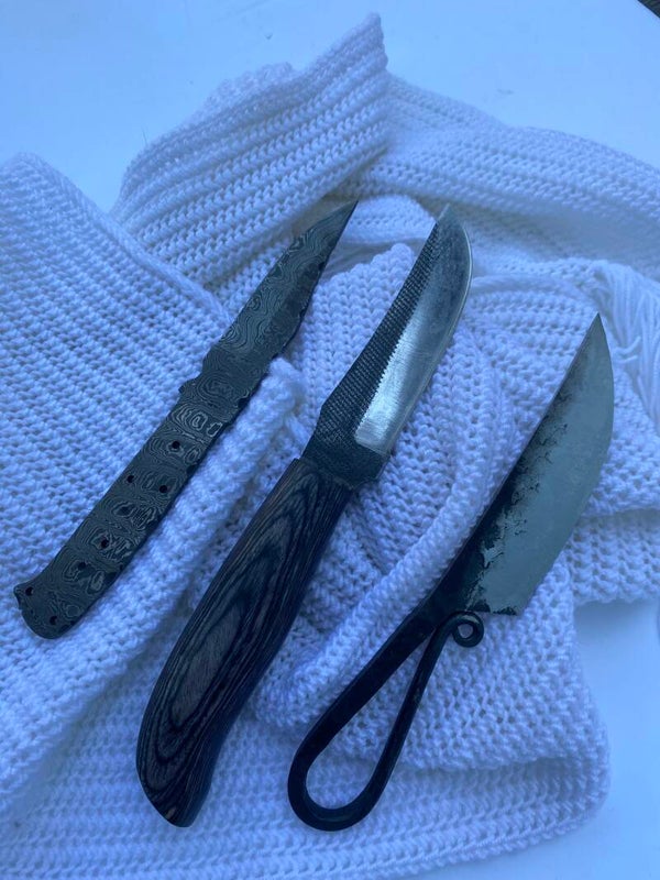 Carbon Steel Knife With Wood Handle