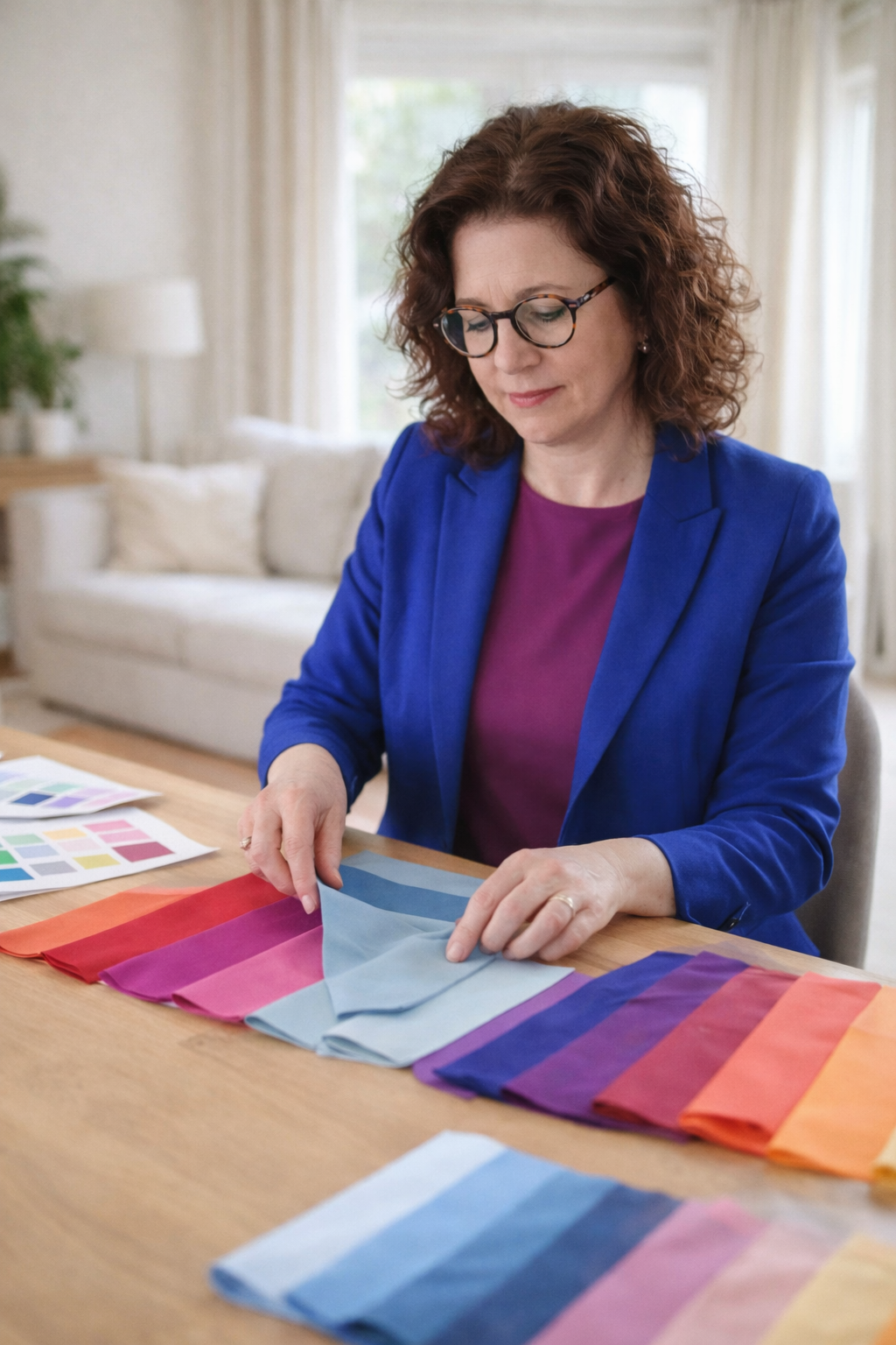 Dame in kleurijke kleding