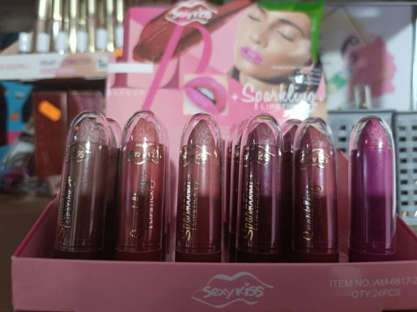 Barra de labios con purpurina