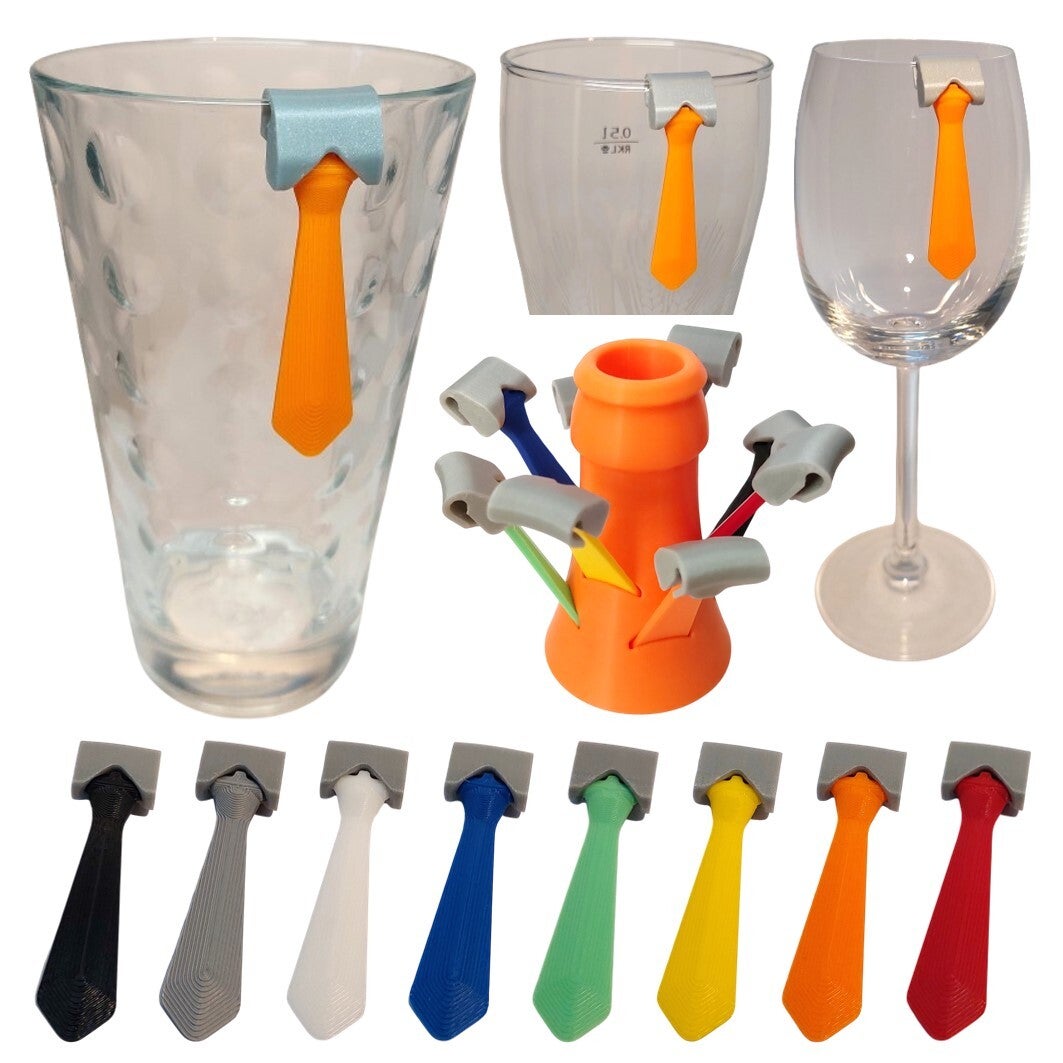 Glaskrawatte 8er-Pack mit Halterung