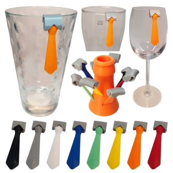 Glaskrawatte 8er-Pack mit Halterung