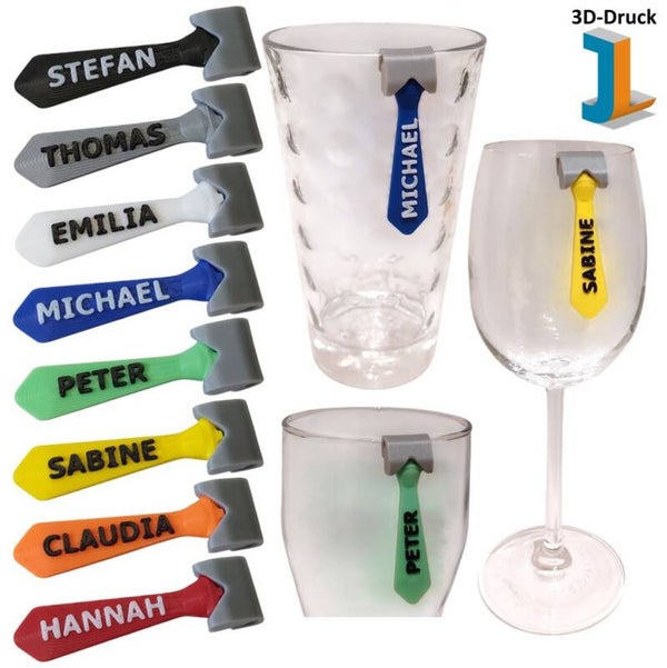 personalisierte Glaskrawatte