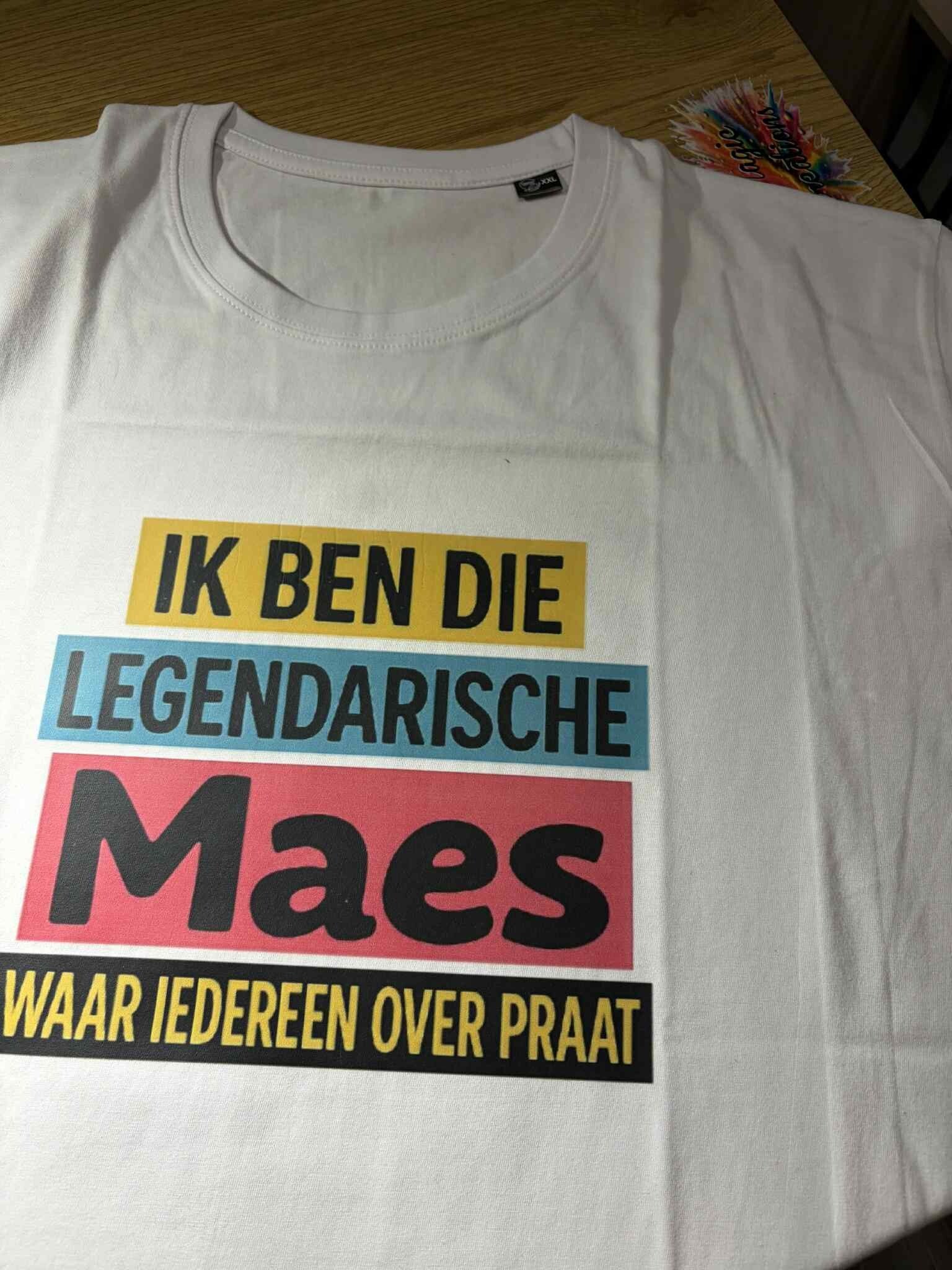 t-schirt met ronde hals "ik ben die legendarische"