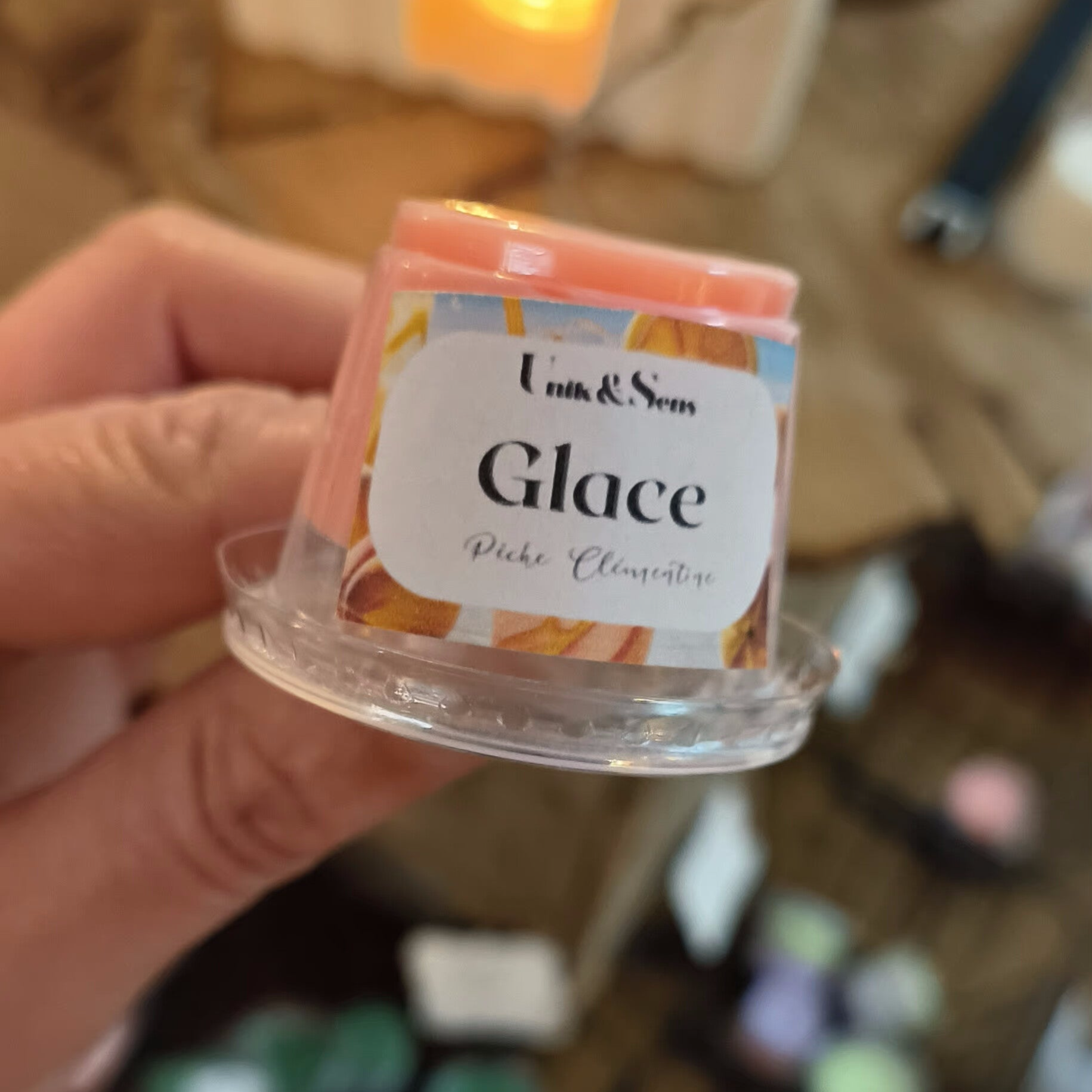 Cire parfumée : Glace pêche & clémentine