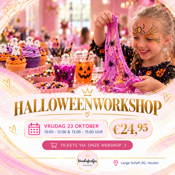 🎃 HALLOWEENWORKSHOP vrijdag 23 oktober 10:00 - 12:00 uur en 13:00 - 15:00 uur