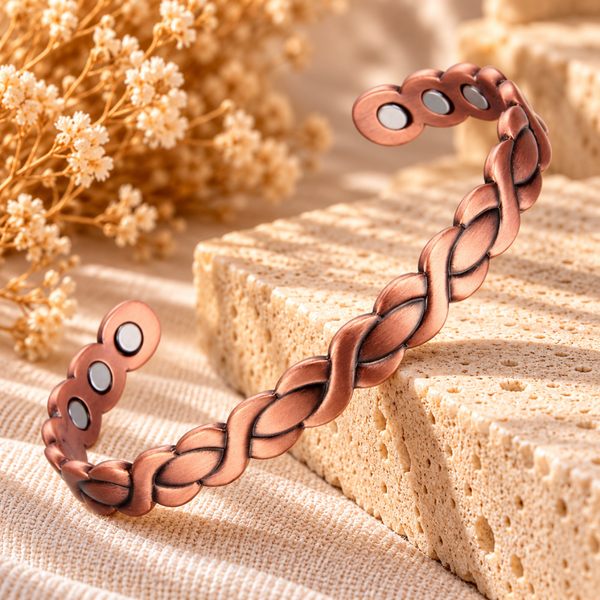 Braided copper cuff
