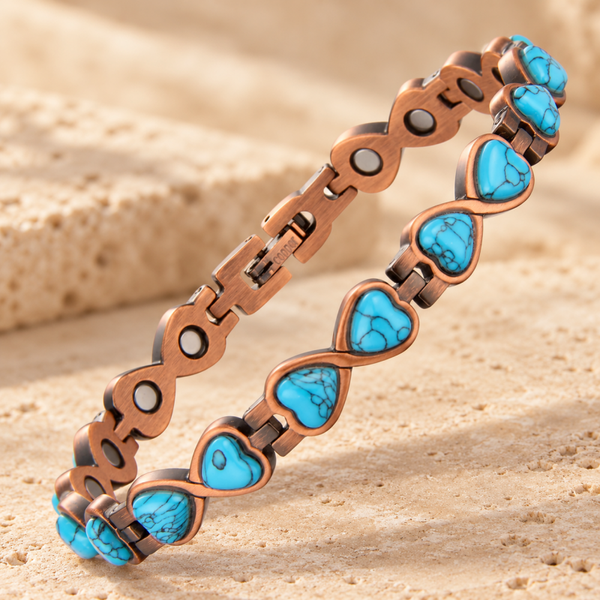 Turquoise love copper bracelet