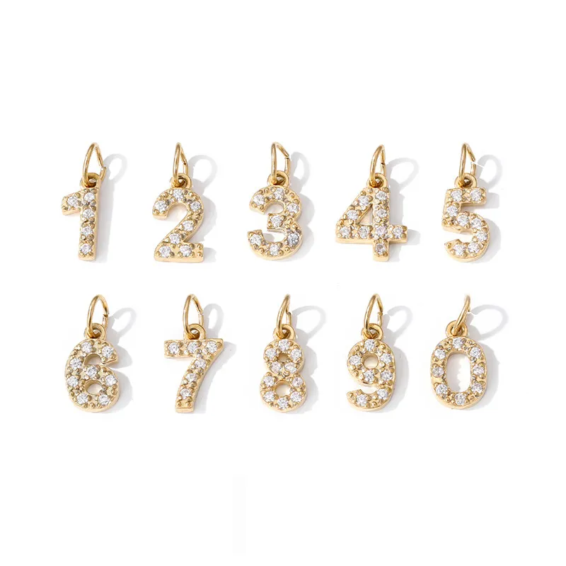 CHARMS CHIFFRES DOREE ZIRCON BLANC