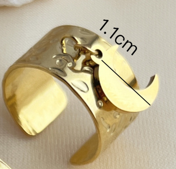 Bague Large Ajustable Dorée – Pampille Lune