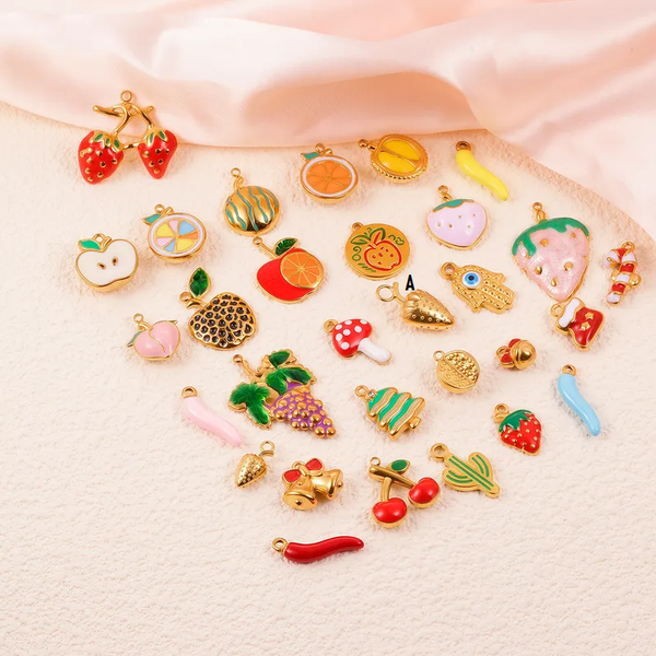 Charm's Acier Inoxydable Doré à l'Unité | Cœur, Papillon, Fleur, Étoile, Rond | Bijoux DIY