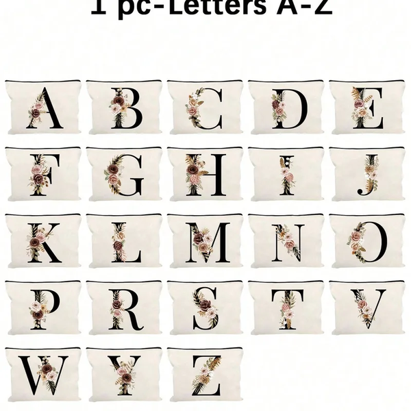 Trousse de Maquillage Femme Polyester Motif Lettres 22x14cm | Pochette Cosmétiques Chic & Compacte