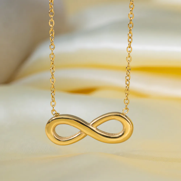 Collier "Éternel Infini" en Acier Inoxydable Doré