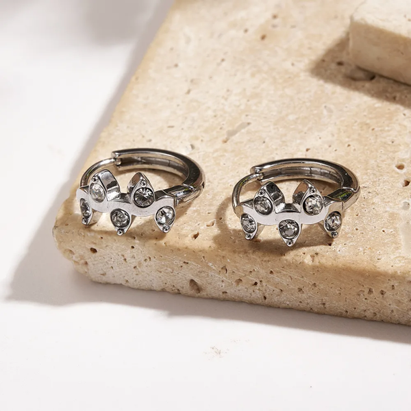 Boucles d’oreilles dormeuses Rond en acier inoxydable argenté – 13x7mm