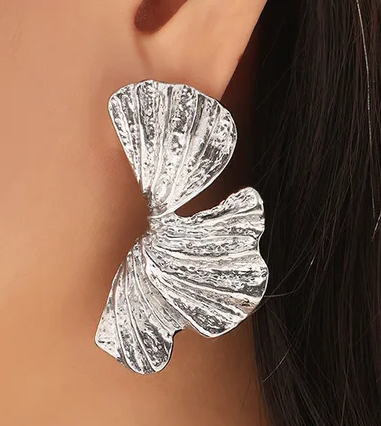Boucles d’Oreilles Feuille Argentée | Acier Inoxydable argenté | vanbijoux