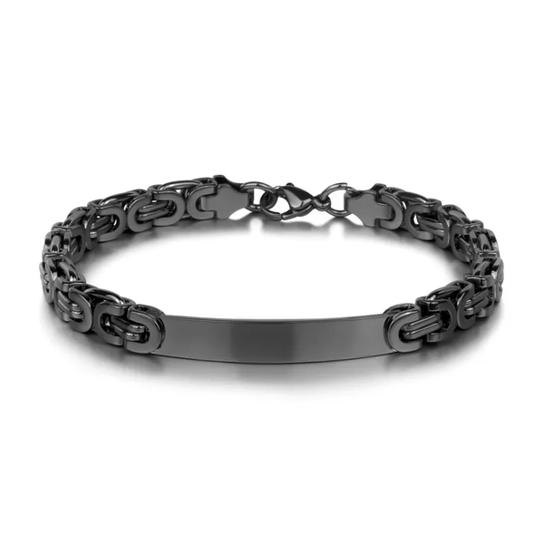 "Bracelet gourmette pour homme en acier inoxydable noir | Vanbijoux"