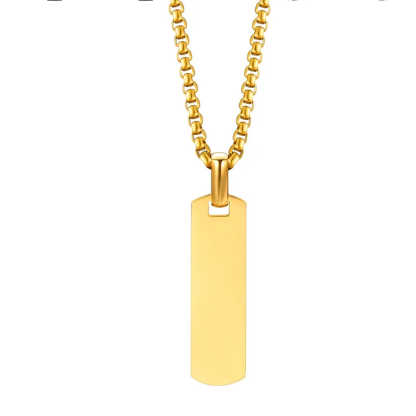 Chaîne militaire doré pour homme personnalisable | Acier inoxydable doré | Vanbijoux