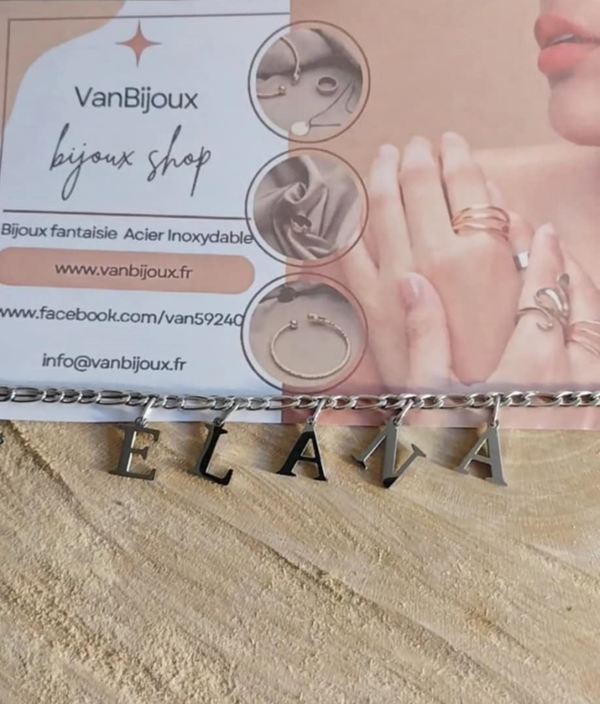 Collier Lettre Personnalisé Doré ou Argenté | Initiales & Prénom Courts | Acier Inoxydable | Femme