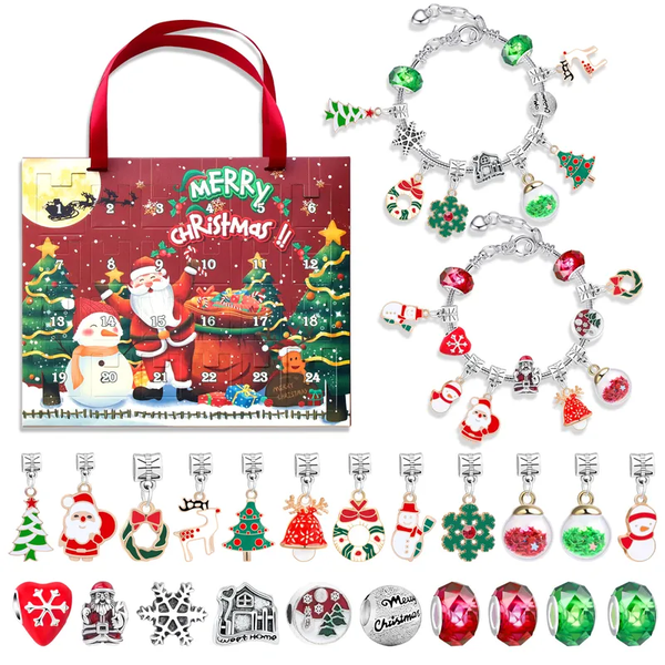 🎄 Calendrier de l’Avent Noël 2025 – 28 Bijoux à Créer : Bracelets & Breloques de Noël