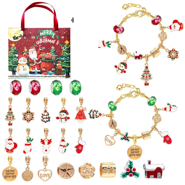 🎄 Calendrier de l’Avent Noël 2025 – 28 Bijoux à Créer : Bracelets & Breloques de Noël